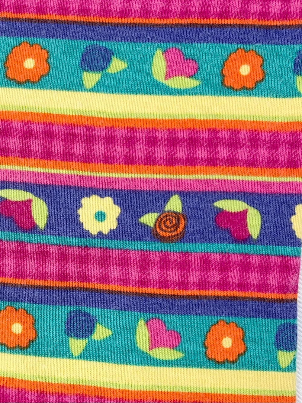 Gymboree 1990s Multicolor Cotton Floral Stripe Leggings Large - Picture 7 of 9